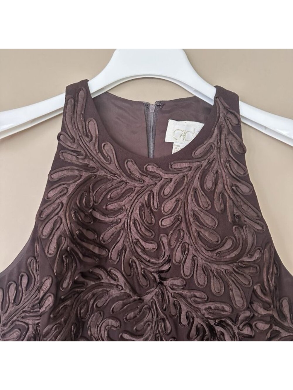 Rare Cache Brown Formal Set Satin Wide Leg Pants & Top 12 Evening Cocktail 90s - Picture 4 of 10